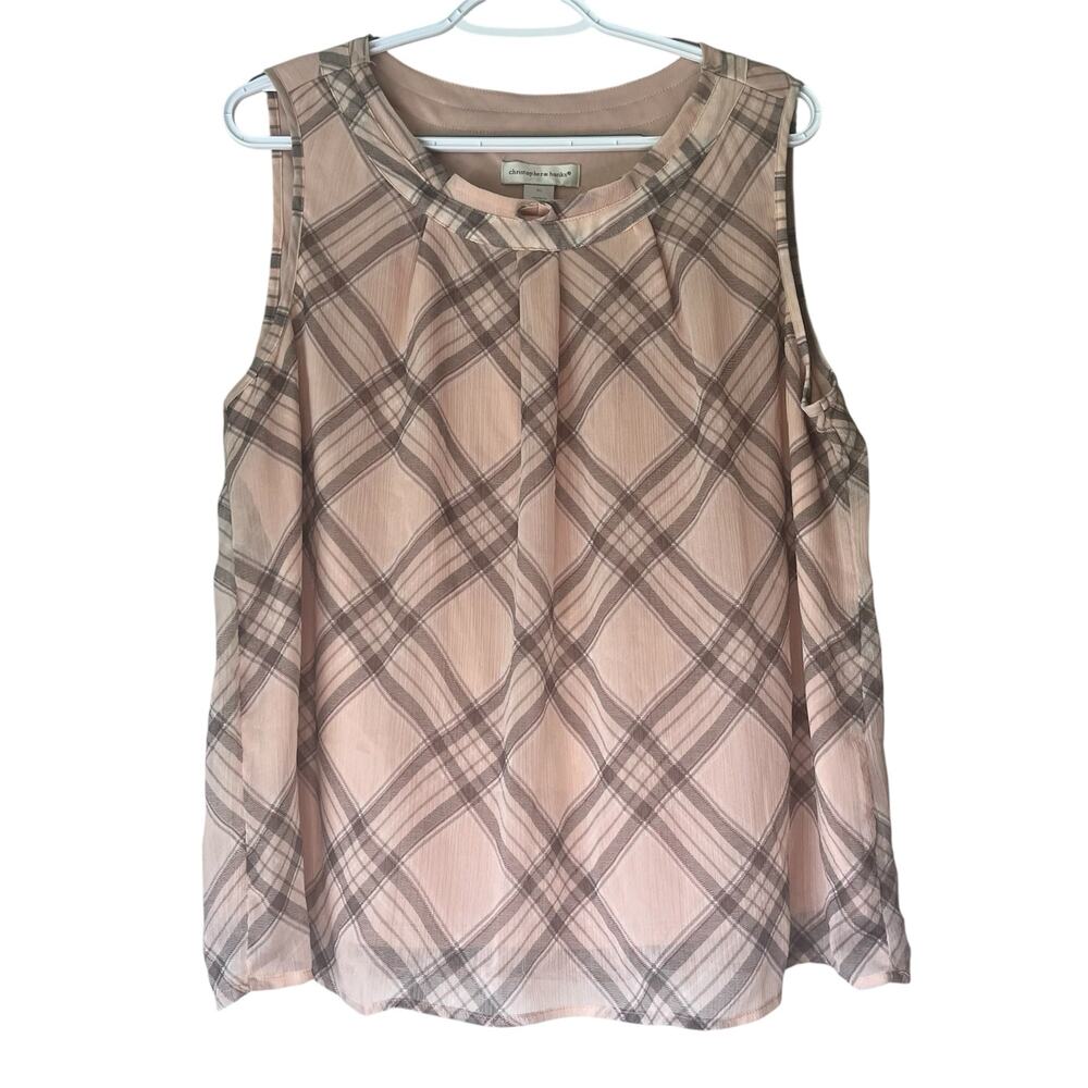 Christopher & Banks Pink / Gray Tank Top Size XL